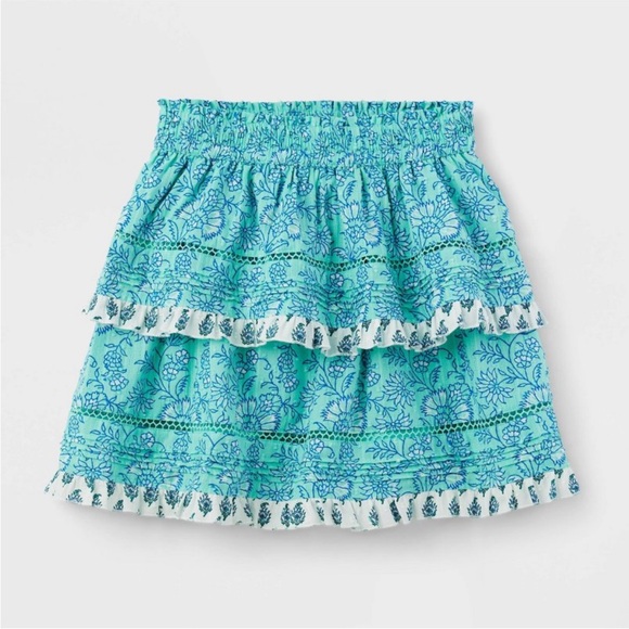 Roller Rabbit Other - Roller Rabbit x Target Girl’s Floral Tiered Mini Circle Skirt Teal. Size XL